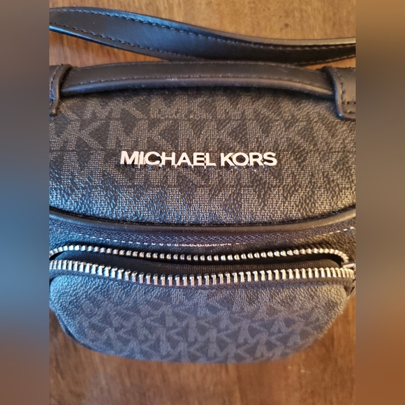 Michael Kors Gray Monogram Belt Bag with Silver Hardware - Picture 2 of 5